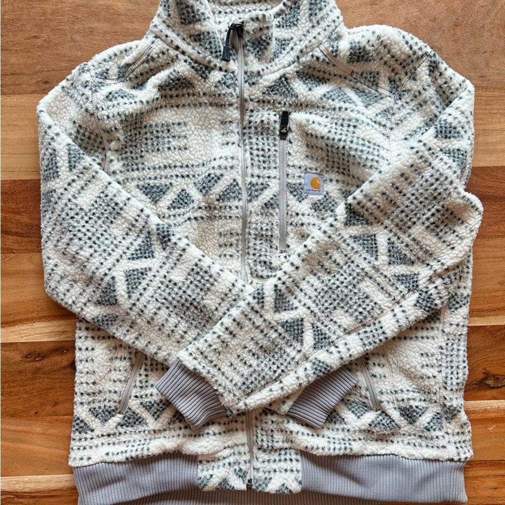 Carhartt Black and White Fleece Jacket